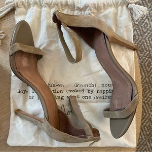 CLOSET CLEANOUT 👋 Joie Abbott Beige Suede Heels with Zipper back